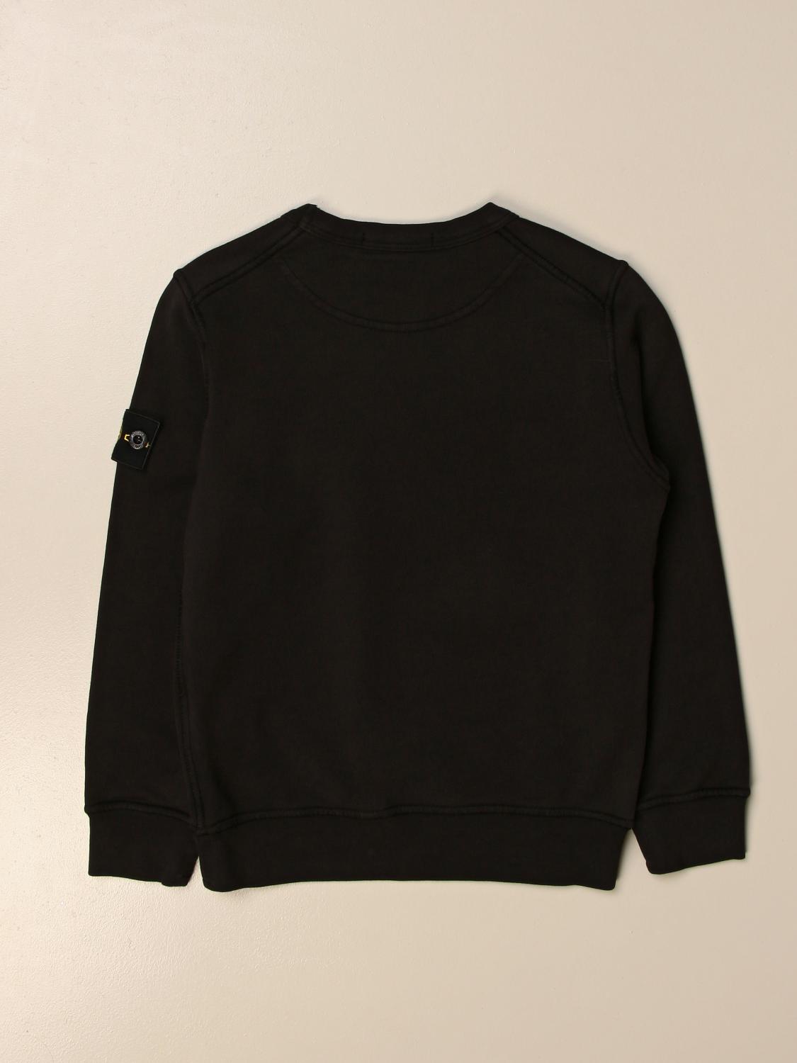 STONE ISLAND JUNIOR PULL: Pull enfant Stone Island Junior, Noir - Img 2