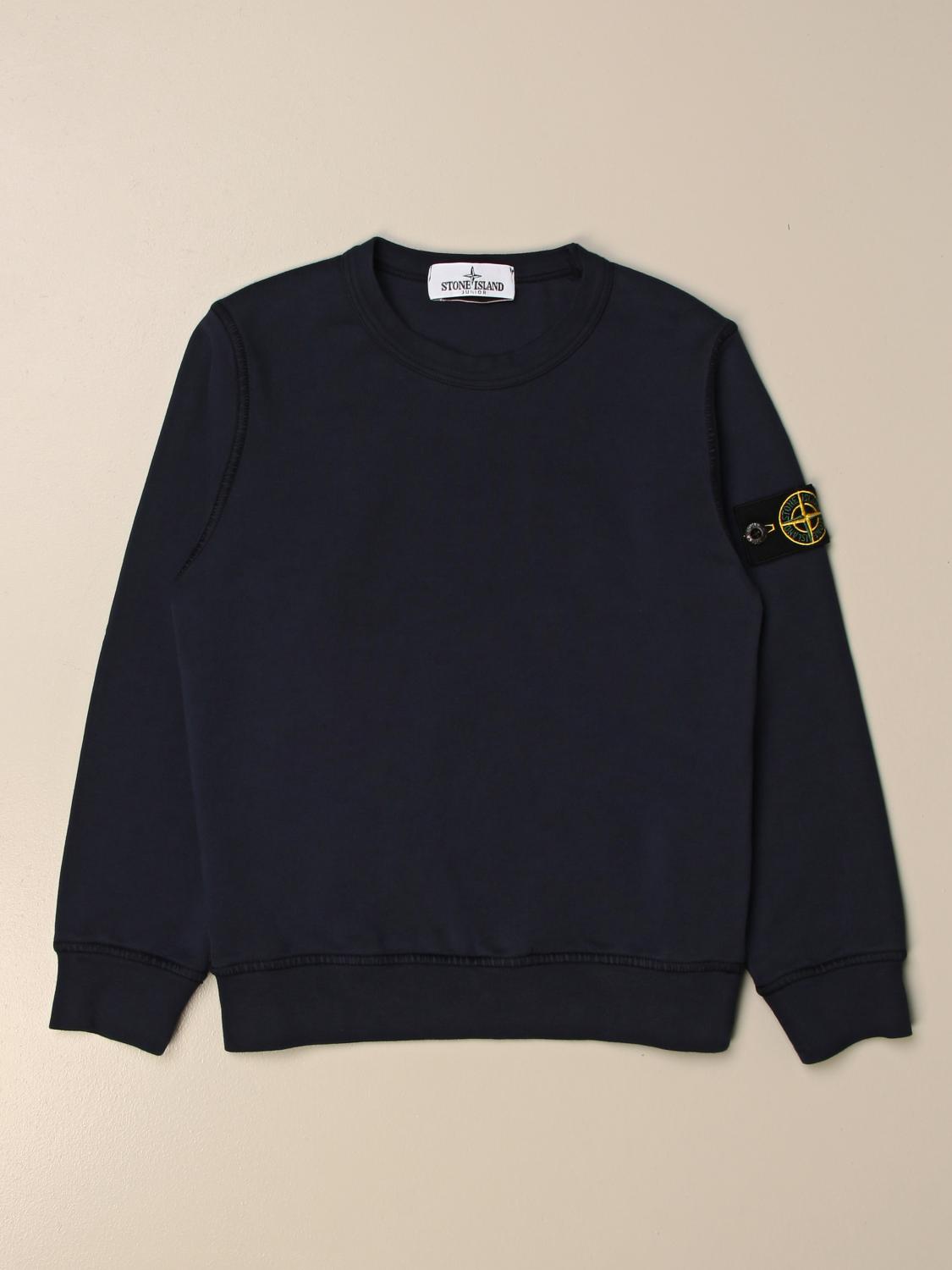 STONE ISLAND JUNIOR PULLOVER: Stone Island Junior Jungen Pullover, Navy - Img 1