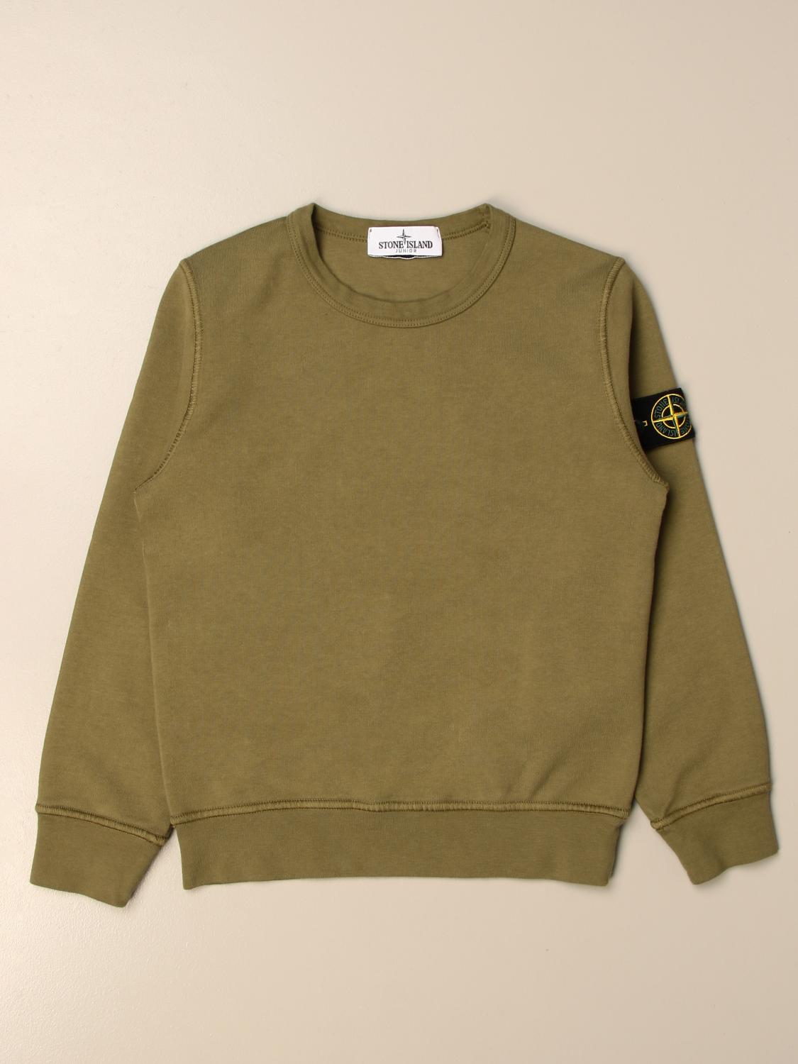 STONE ISLAND JUNIOR PULLOVER: Stone Island Junior Jungen Pullover, Military - Img 1