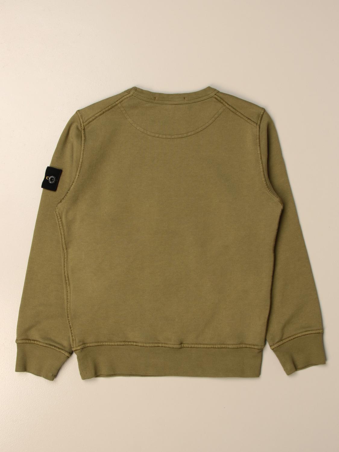 STONE ISLAND JUNIOR PULLOVER: Stone Island Junior Jungen Pullover, Military - Img 2