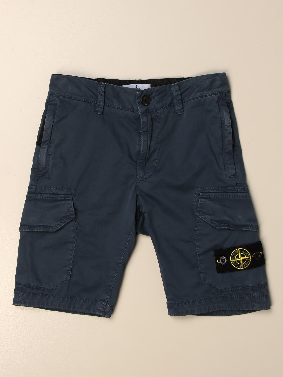 STONE ISLAND JUNIOR SHORTS: Stone Island Junior Jungen Shorts, Blau - Img 1