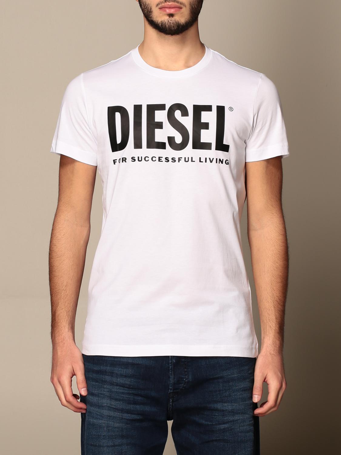 DIESEL T-SHIRT: Diesel cotton t-shirt with logo, White - Img 1