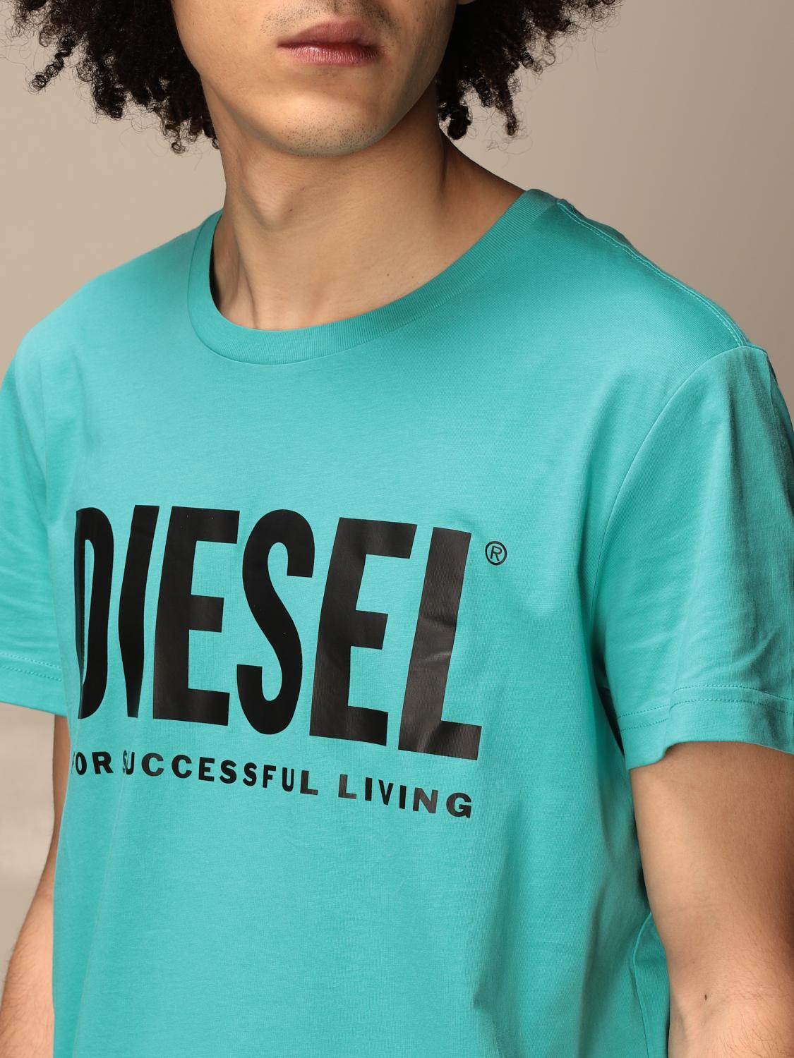 DIESEL T-SHIRT: Diesel Herren T-Shirt, Türkis - Img 3