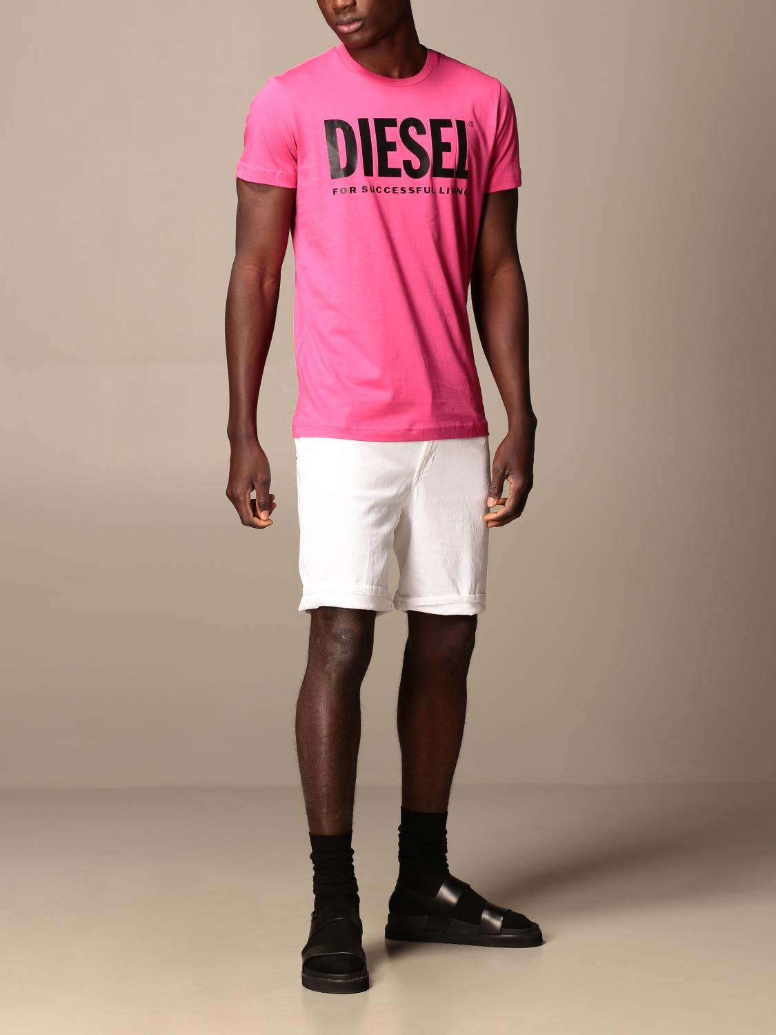 DIESEL T-SHIRT: Diesel Herren T-Shirt, Pink - Img 2