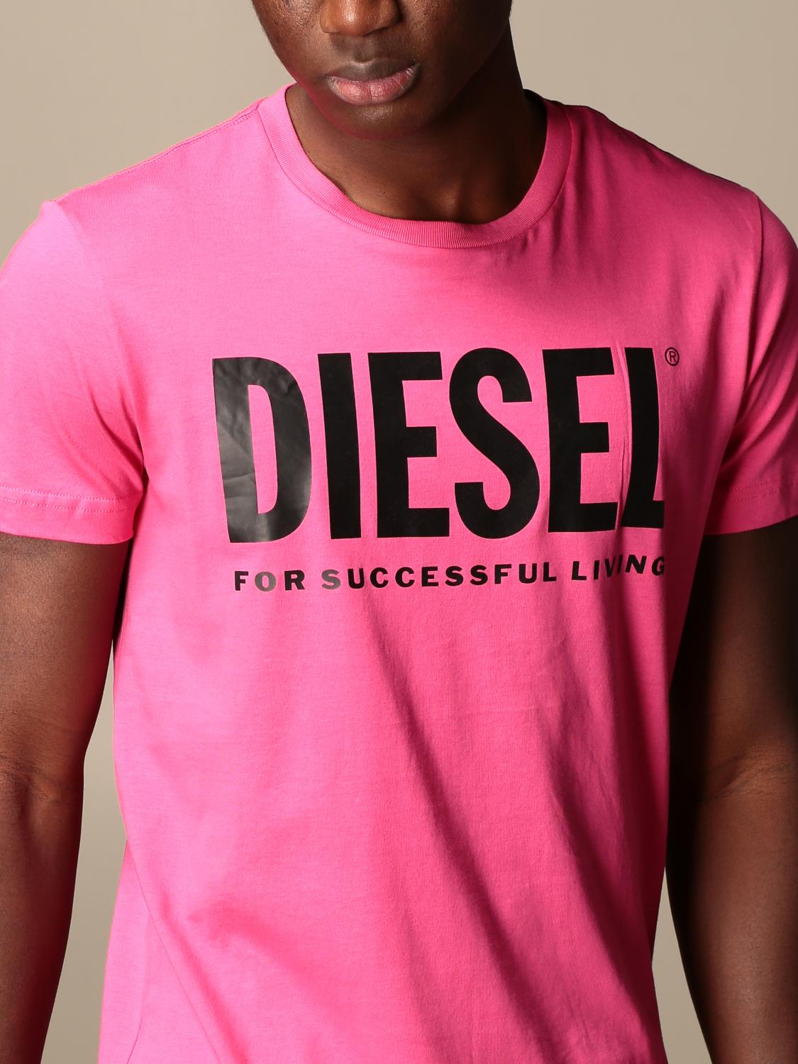DIESEL T-SHIRT: Diesel Herren T-Shirt, Pink - Img 4