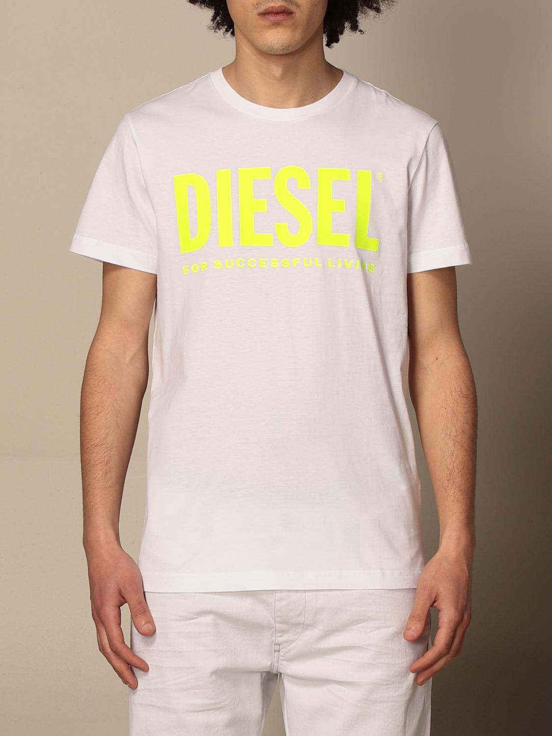 DIESEL T-SHIRT: Diesel cotton t-shirt with logo, White 1 - Img 1