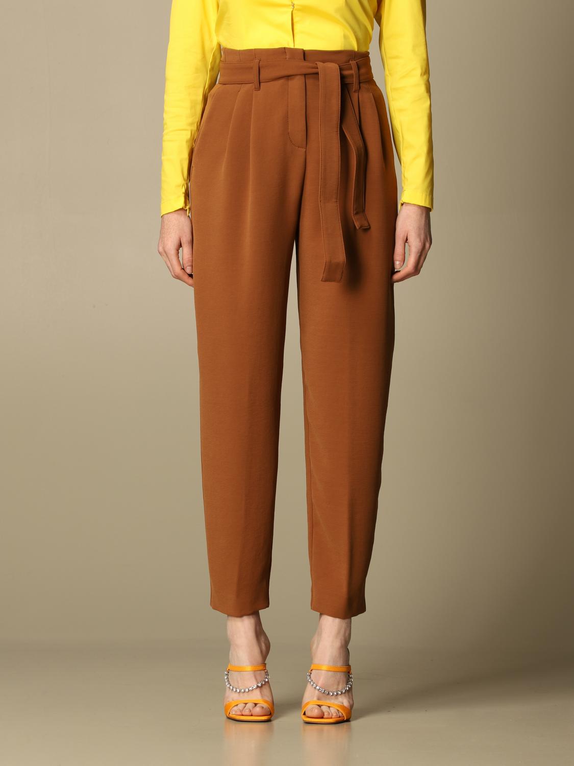 パンツ PINKO Woman Pants Beige 104655A2EJ D18 Pinko - Robotech cotton trousers Beige - The Corner
