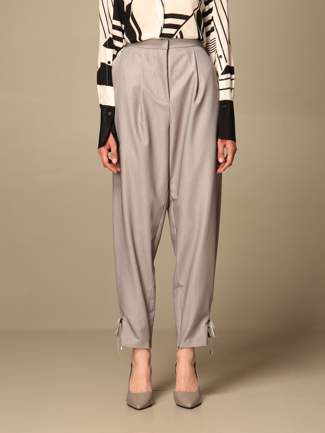 SIMONA CORSELLINI PANTALONI: Pantalone Simona Corsellini a vita alta, Grigio - Img 1