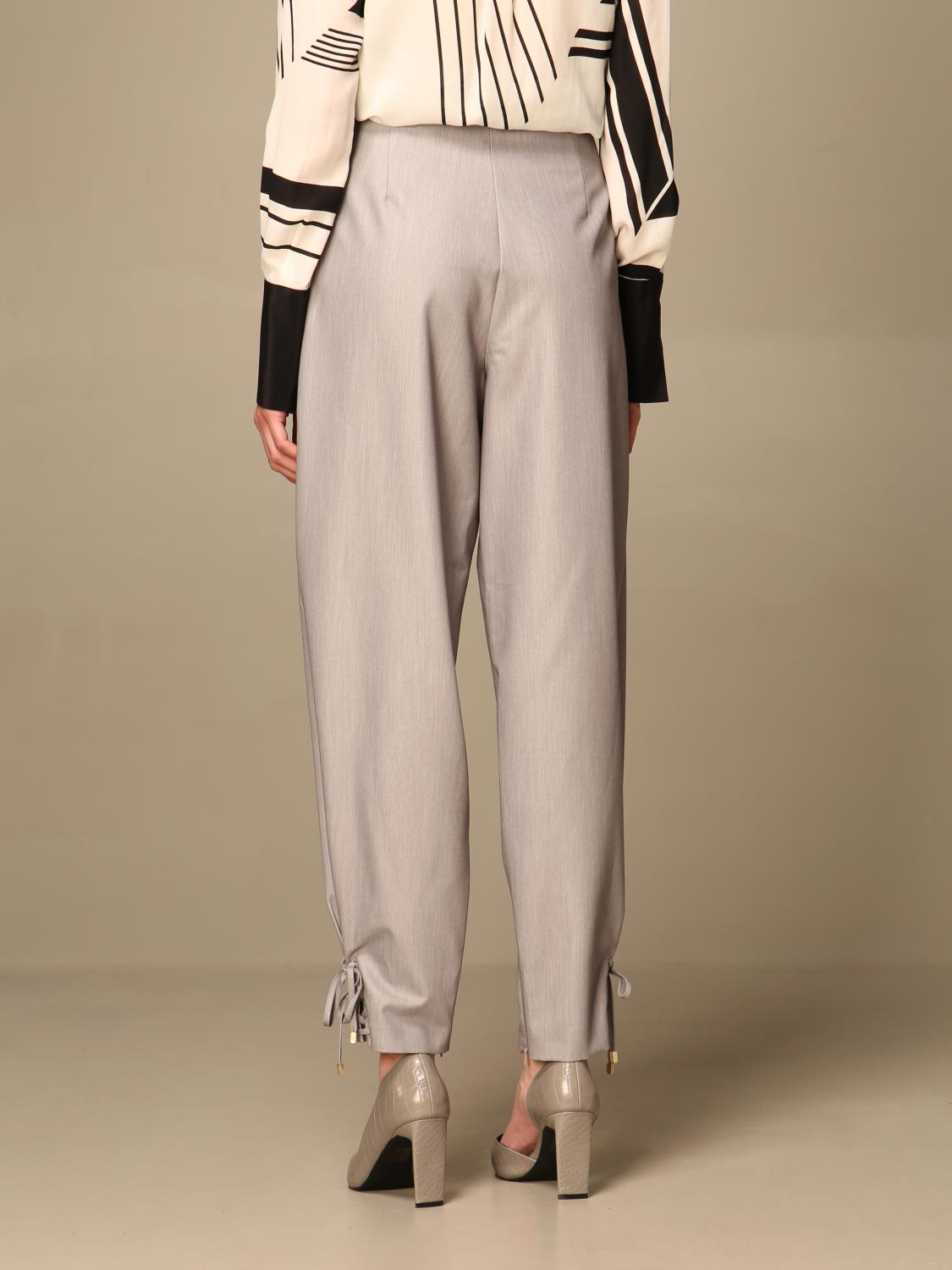 SIMONA CORSELLINI PANTALONI: Pantalone Simona Corsellini a vita alta, Grigio - Img 3