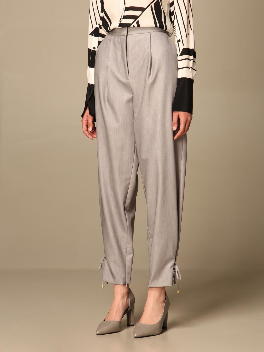 SIMONA CORSELLINI PANTALONI: Pantalone Simona Corsellini a vita alta, Grigio - Img 4