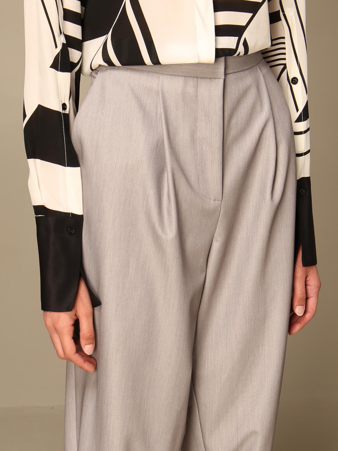 SIMONA CORSELLINI PANTALONI: Pantalone Simona Corsellini a vita alta, Grigio - Img 5