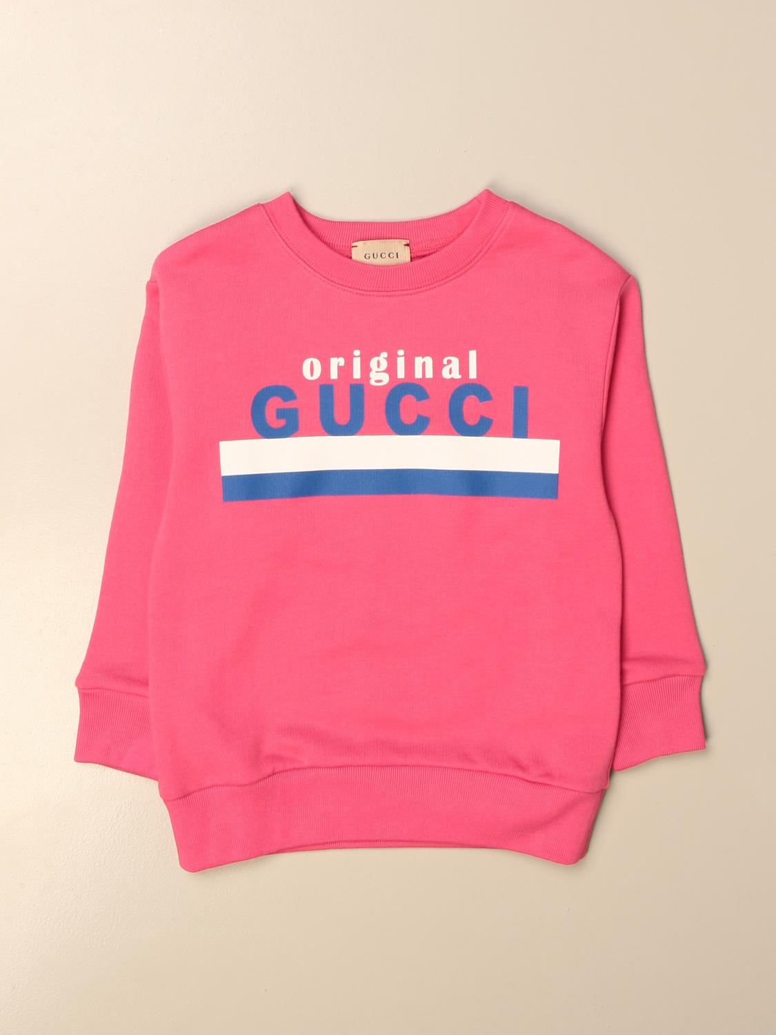 GUCCI: crewneck sweatshirt in cotton with Original logo Rose