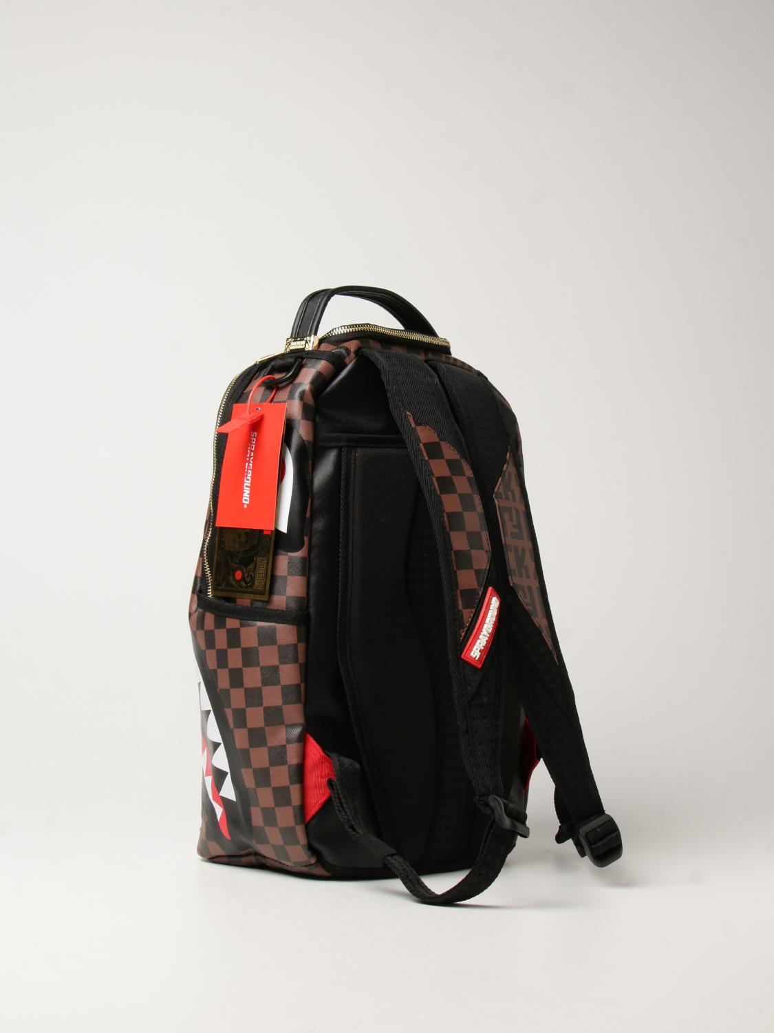 SPRAYGROUND ZAINO: Zaino Sprayground in pelle vegana con bocca squalo, Marrone - Img 2