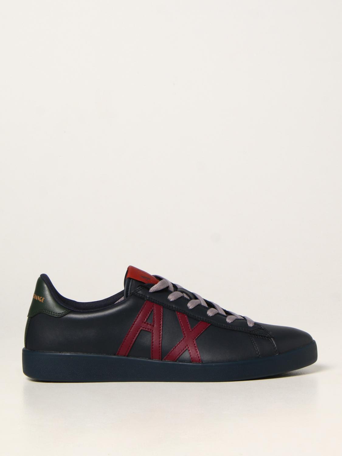 ARMANI EXCHANGE: sneakers in leather - Blue | Armani Exchange 