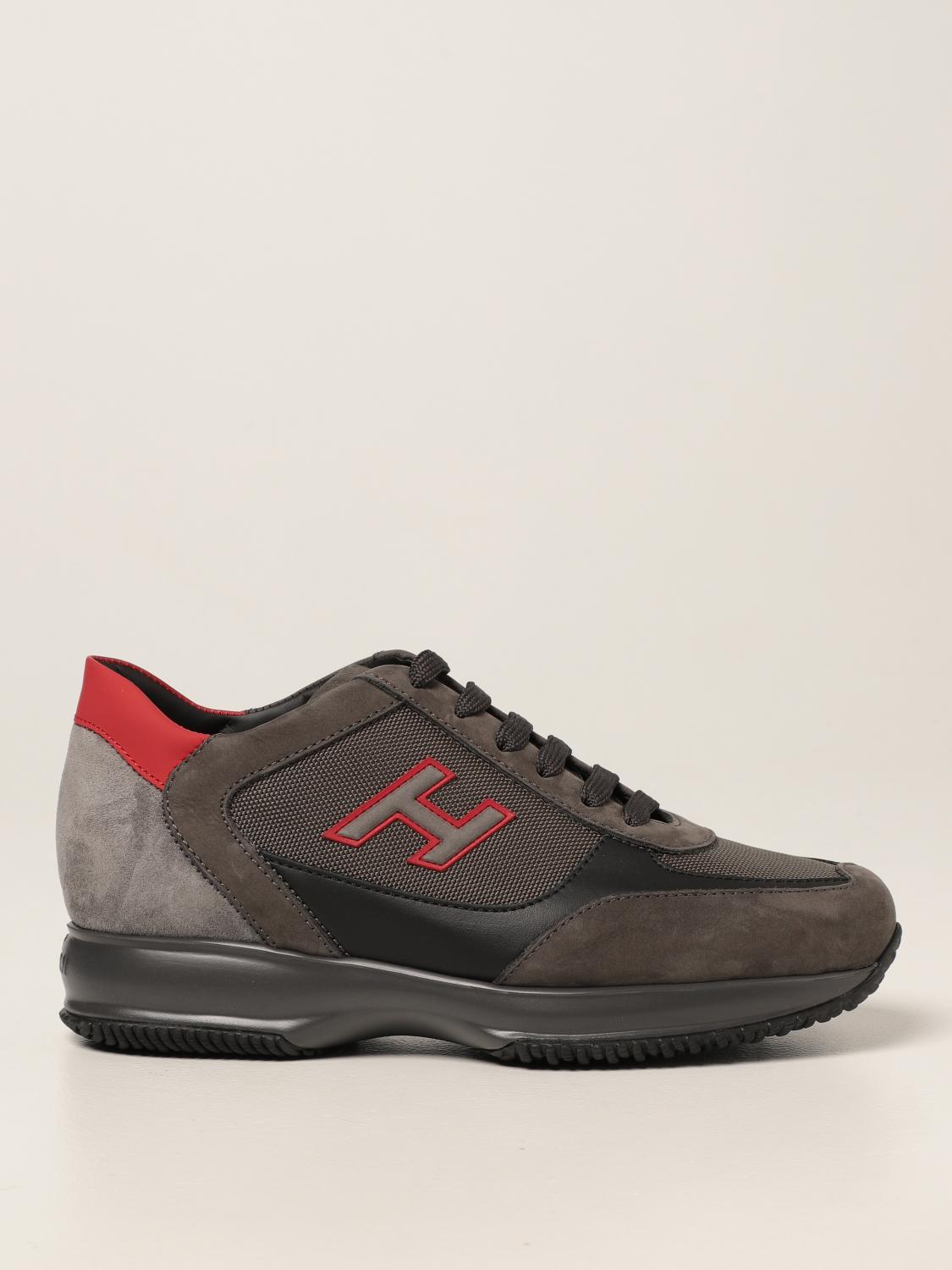 HOGAN: Interactive sneakers with H flock Grey Hogan sneakers