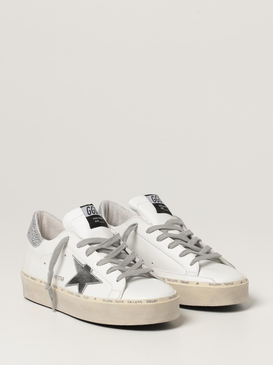 GOLDEN GOOSE: Hi Star classic sneakers in leather - White