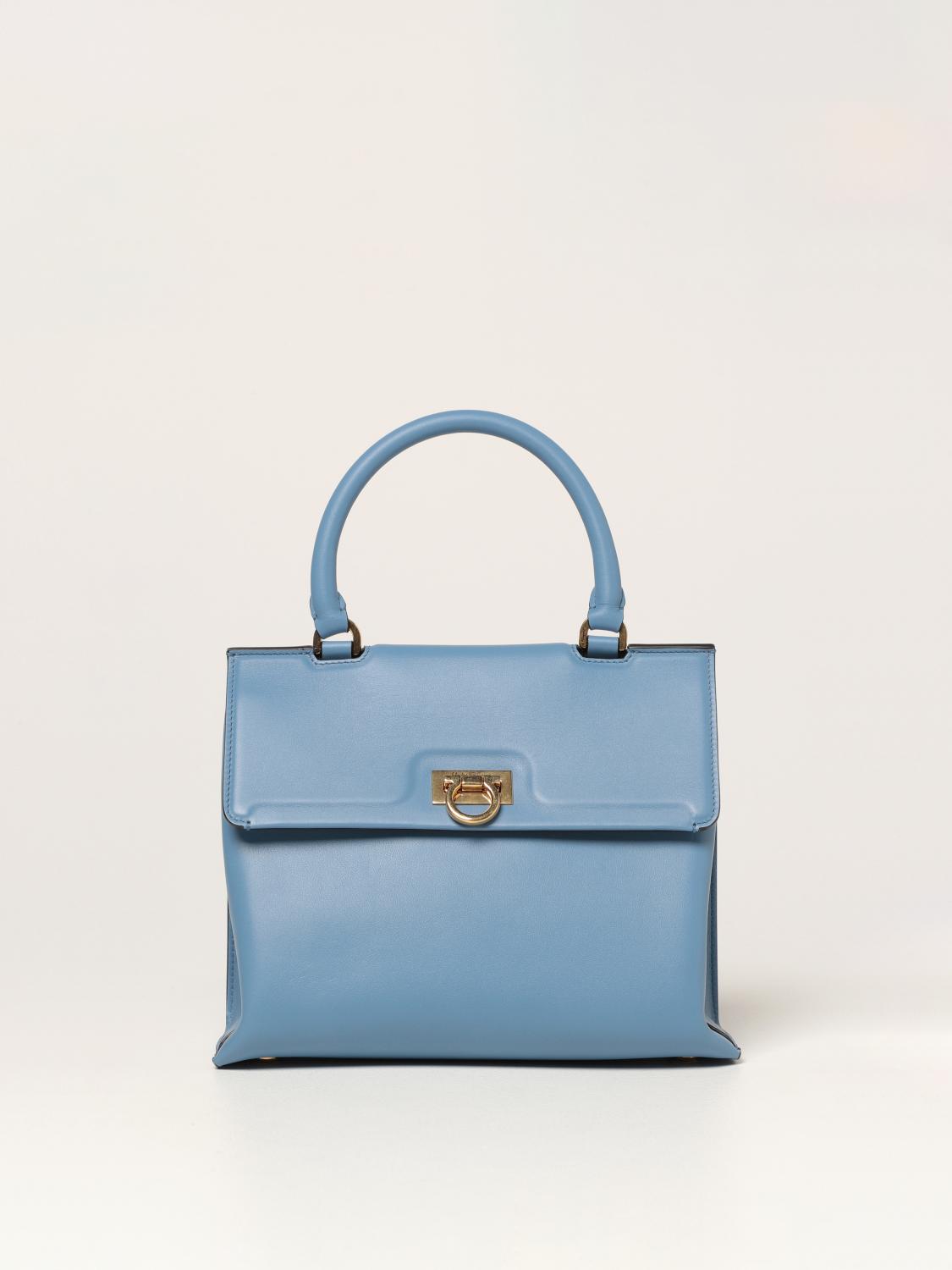 Salvatore Ferragamo スカイブルー ハンドバッグ | ヤマダウェブコム