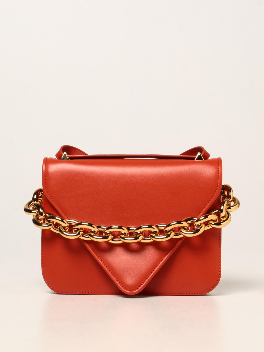 bottega venetaショルダーバッグ BOTTEGA VENETA: Mount bag in leather with chain detail - Burnt