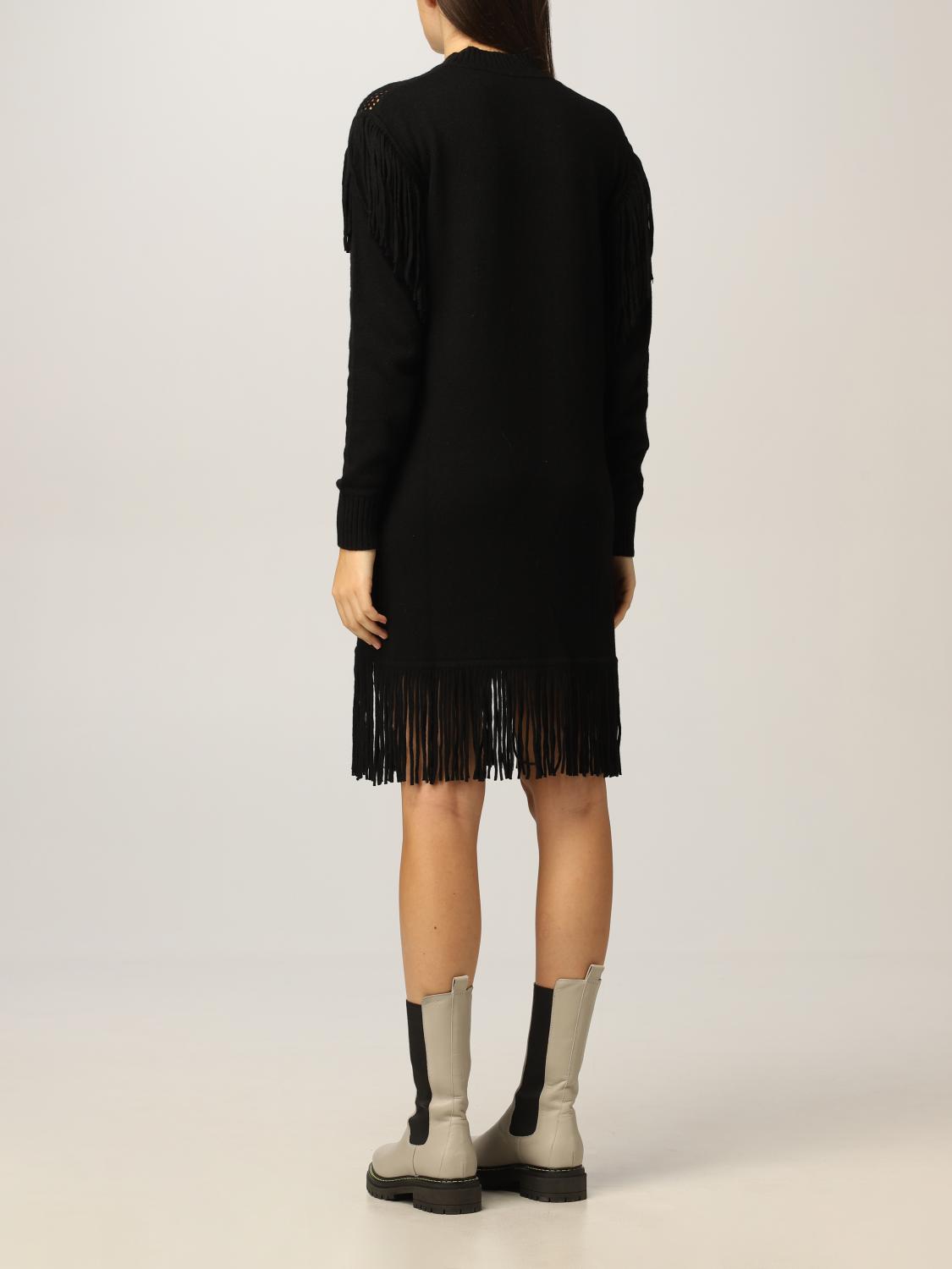 pinko knit dress Pinko Slim Fitting Ribbed Knit Long Dress Off White Pinko