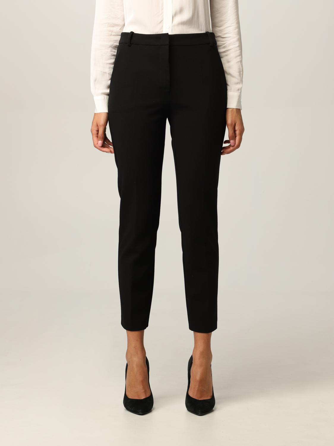 パンツ PINKO Woman Pants Black 105139A2L8 Z99 PINKO ZANNONEZ99 Elegant Black Polyester Trousers for Women