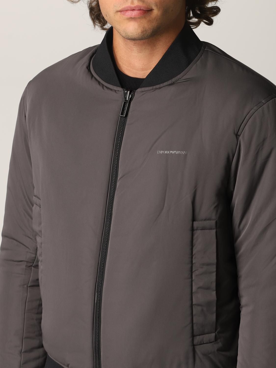 EMPORIO ARMANI: bomber jacket in reversible nylon - Black