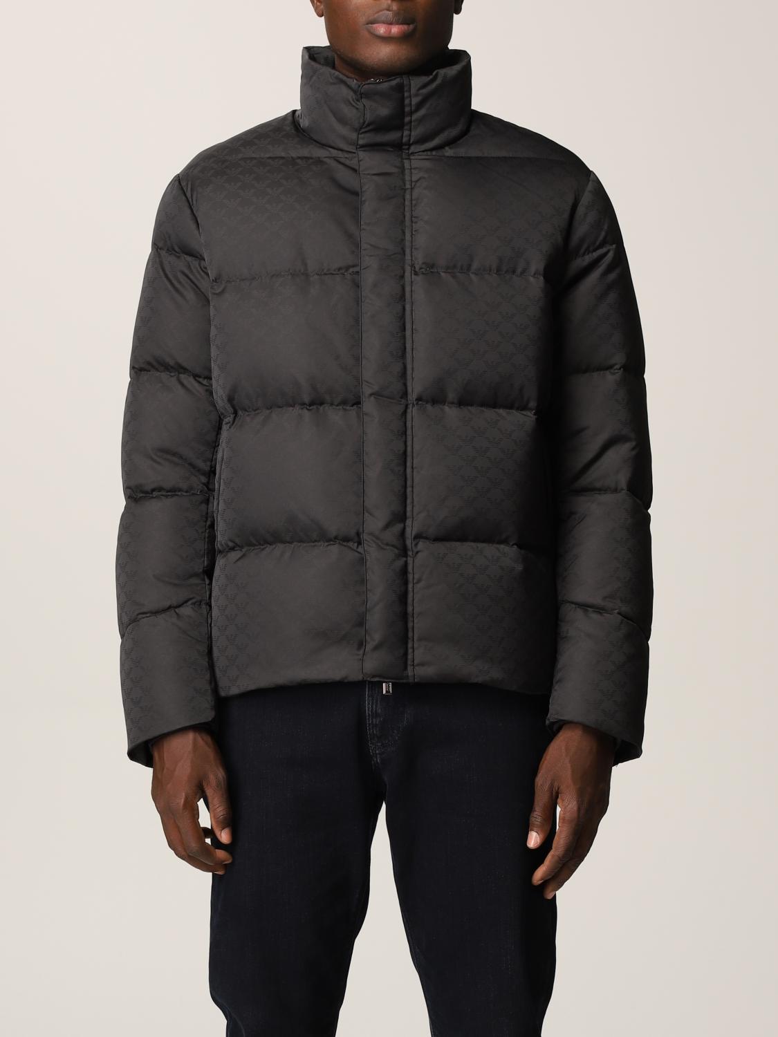 EMPORIO ARMANI quilted nylon down jacket with all over eagle logo Black Emporio Armani jacket 8N1BN3 1NHQZ online at GIGLIO.COM