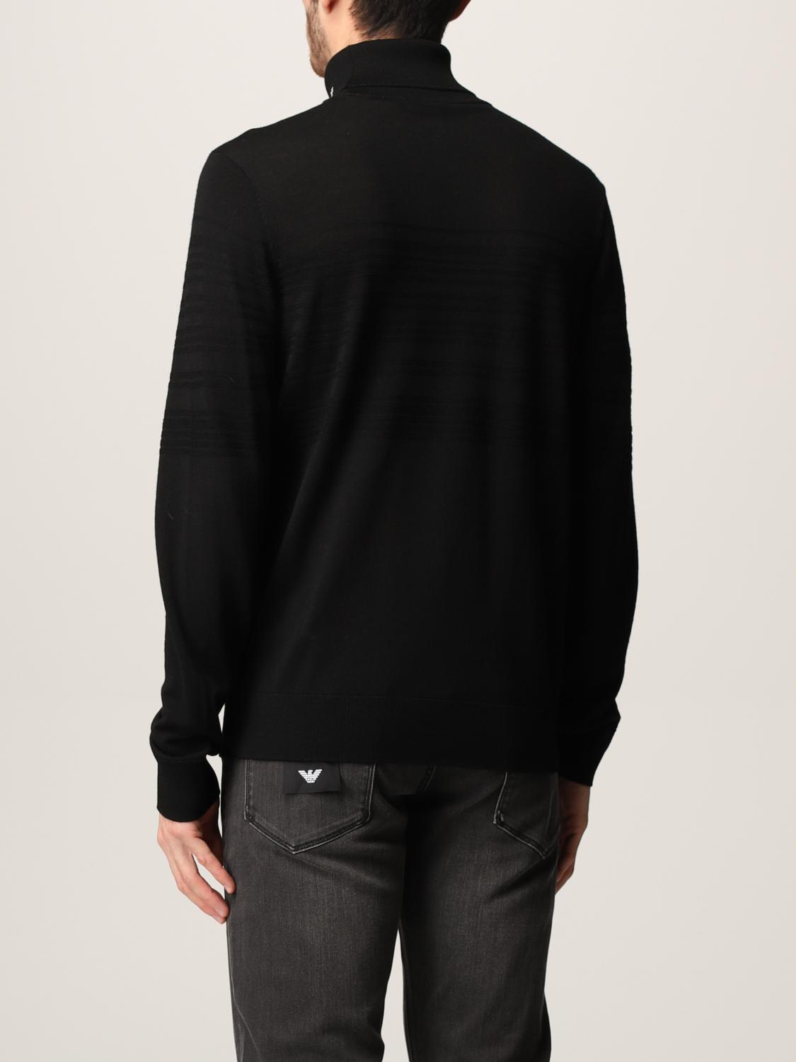 ✨️最高級/極美品✨️ EMPORIO ARMANI ブラック ドライバーズニット EMPORIO ARMANI: sweater in virgin wool with embroidered logo and
