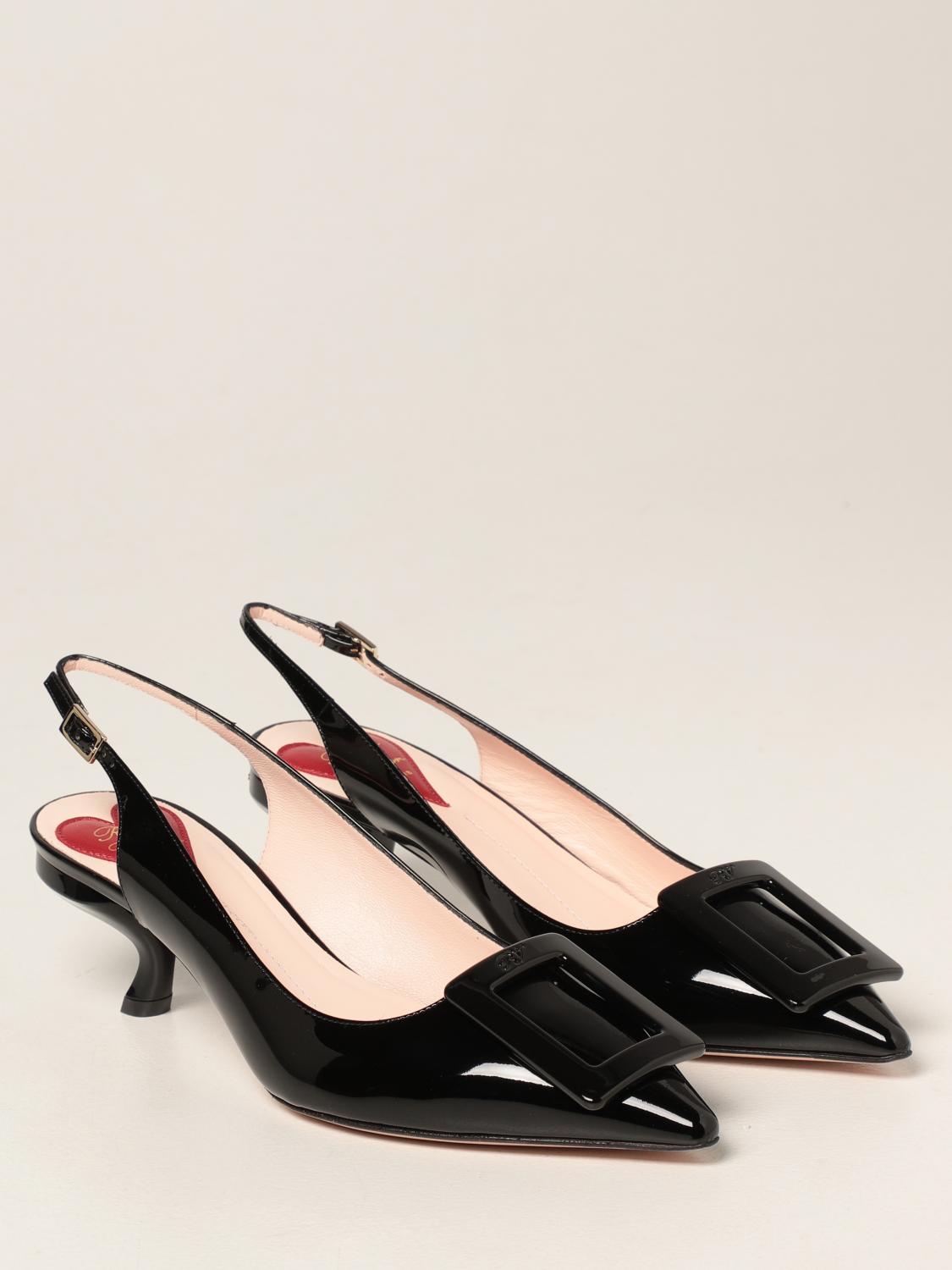 Roger Vivier Virgule Vivier slingbacks in patent leather - Black
