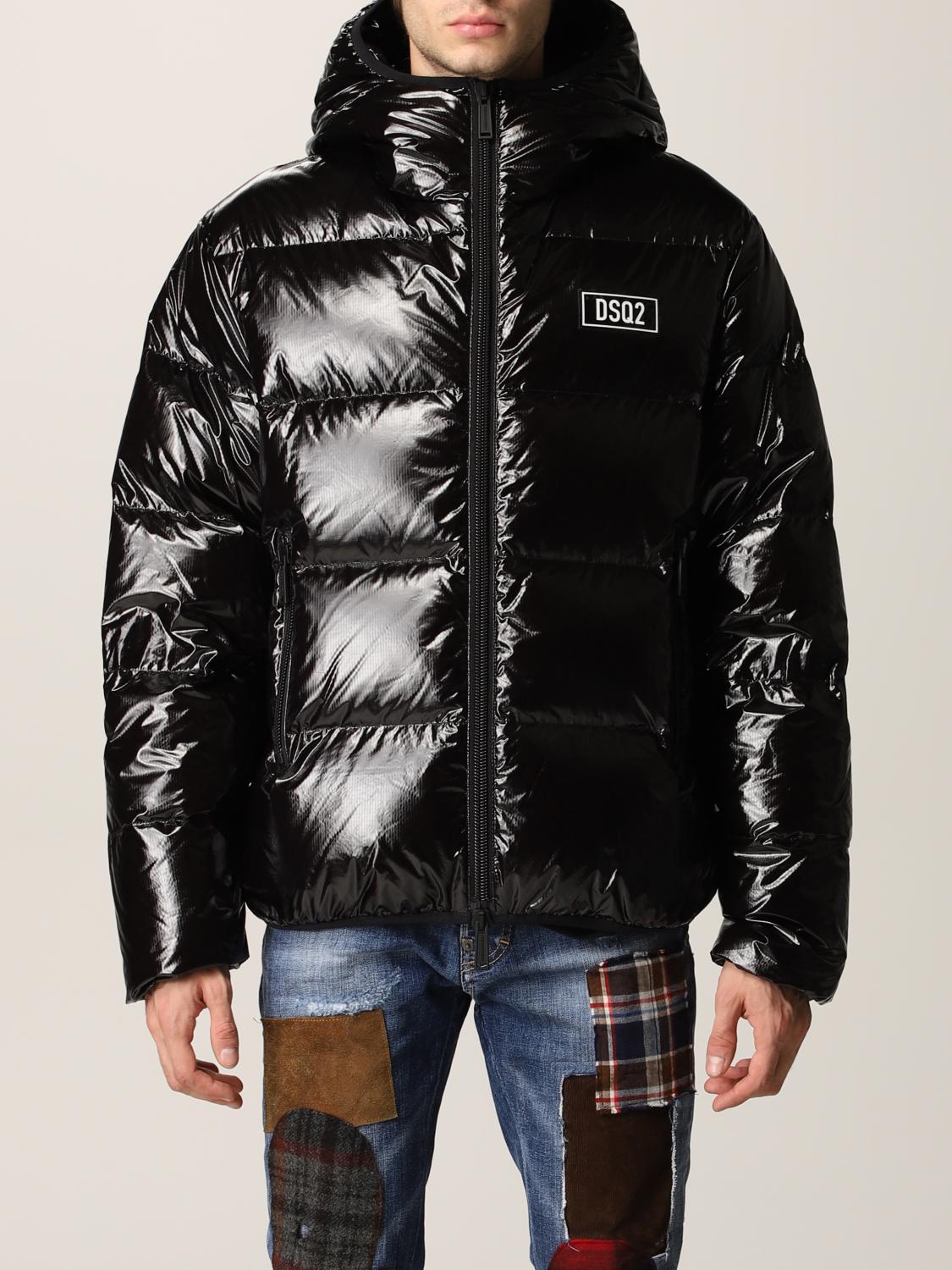 DSQUARED2 JACKET: Dsquared2 puffer down jacket in shiny nylon, Black - Img 1