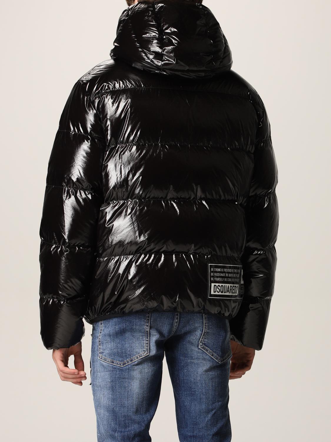 DSQUARED2 JACKET: Dsquared2 puffer down jacket in shiny nylon, Black - Img 3