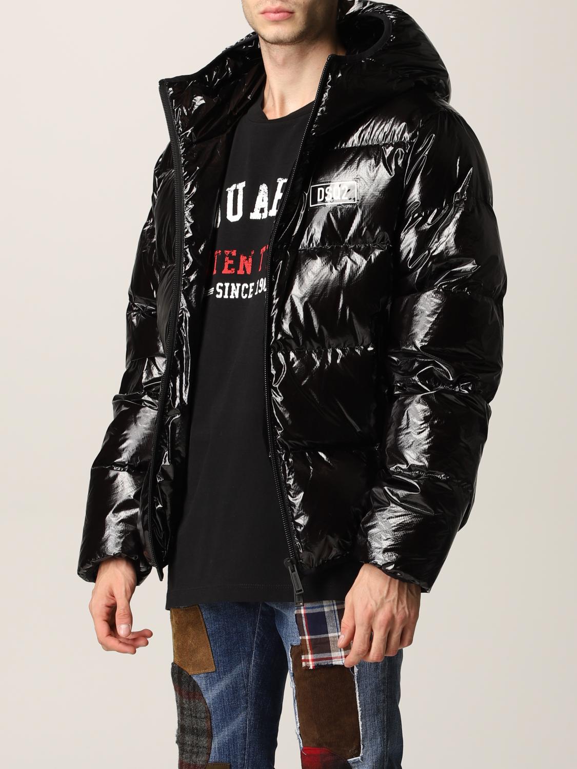 DSQUARED2: puffer down jacket in shiny nylon - Black