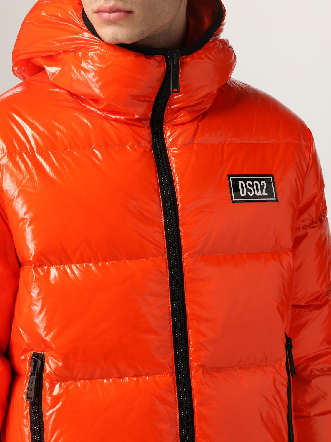 DSQUARED2 JACKET: Dsquared2 puffer down jacket in shiny nylon, Orange - Img 5