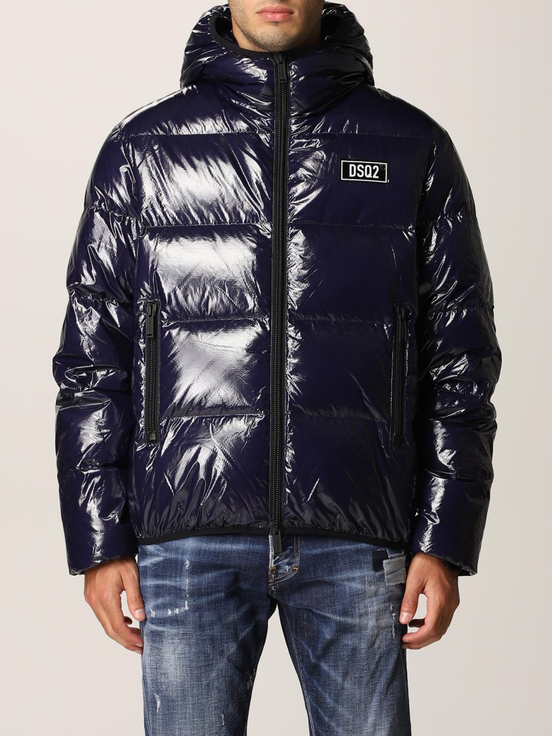 DSQUARED2 JACKET: Dsquared2 puffer down jacket in shiny nylon, Blue - Img 1