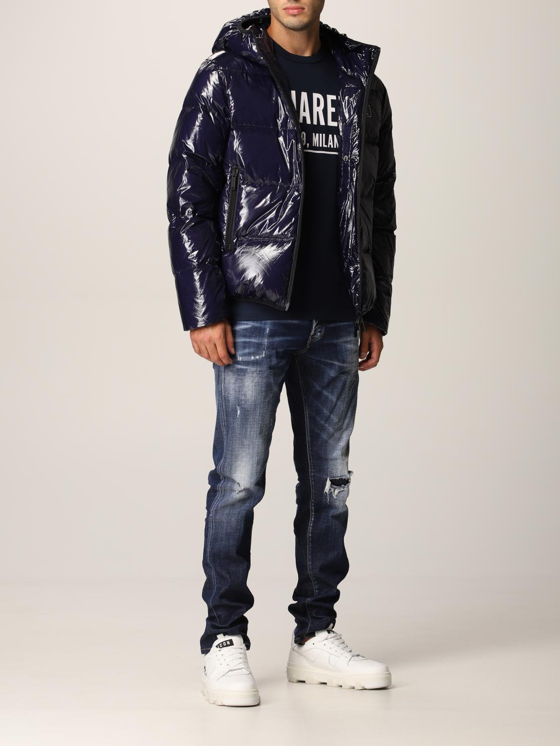 DSQUARED2 JACKET: Dsquared2 puffer down jacket in shiny nylon, Blue - Img 2
