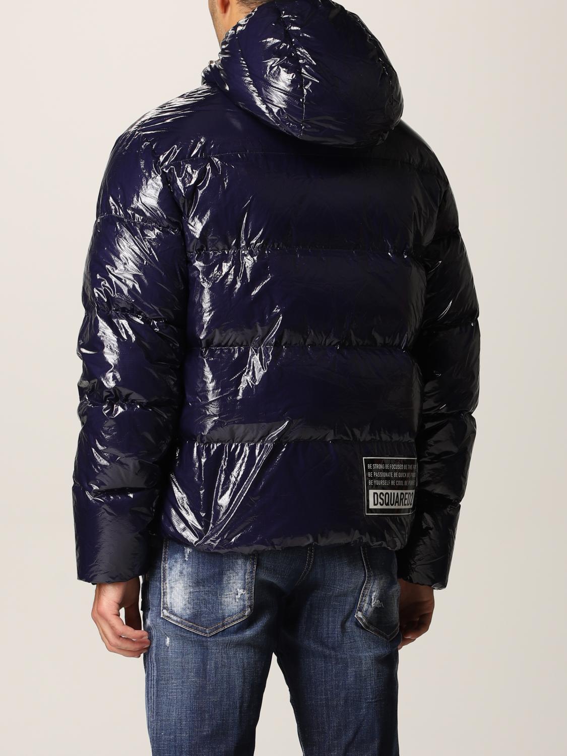 DSQUARED2 JACKET: Dsquared2 puffer down jacket in shiny nylon, Blue - Img 3