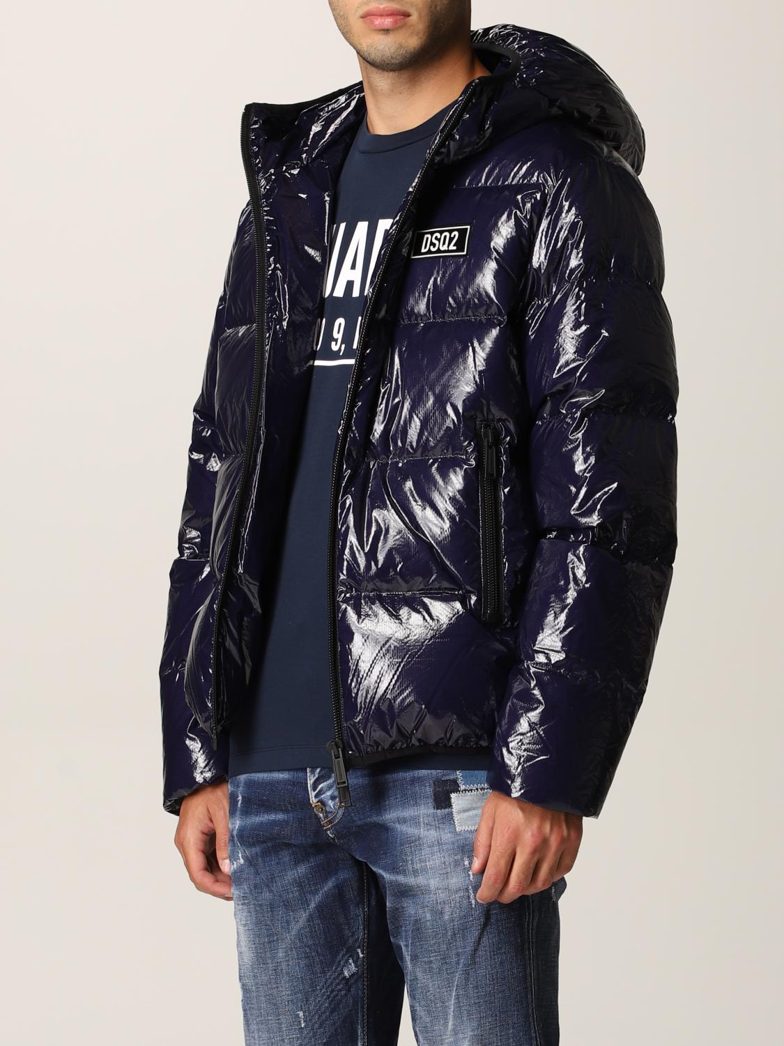 DSQUARED2 JACKET: Dsquared2 puffer down jacket in shiny nylon, Blue - Img 4