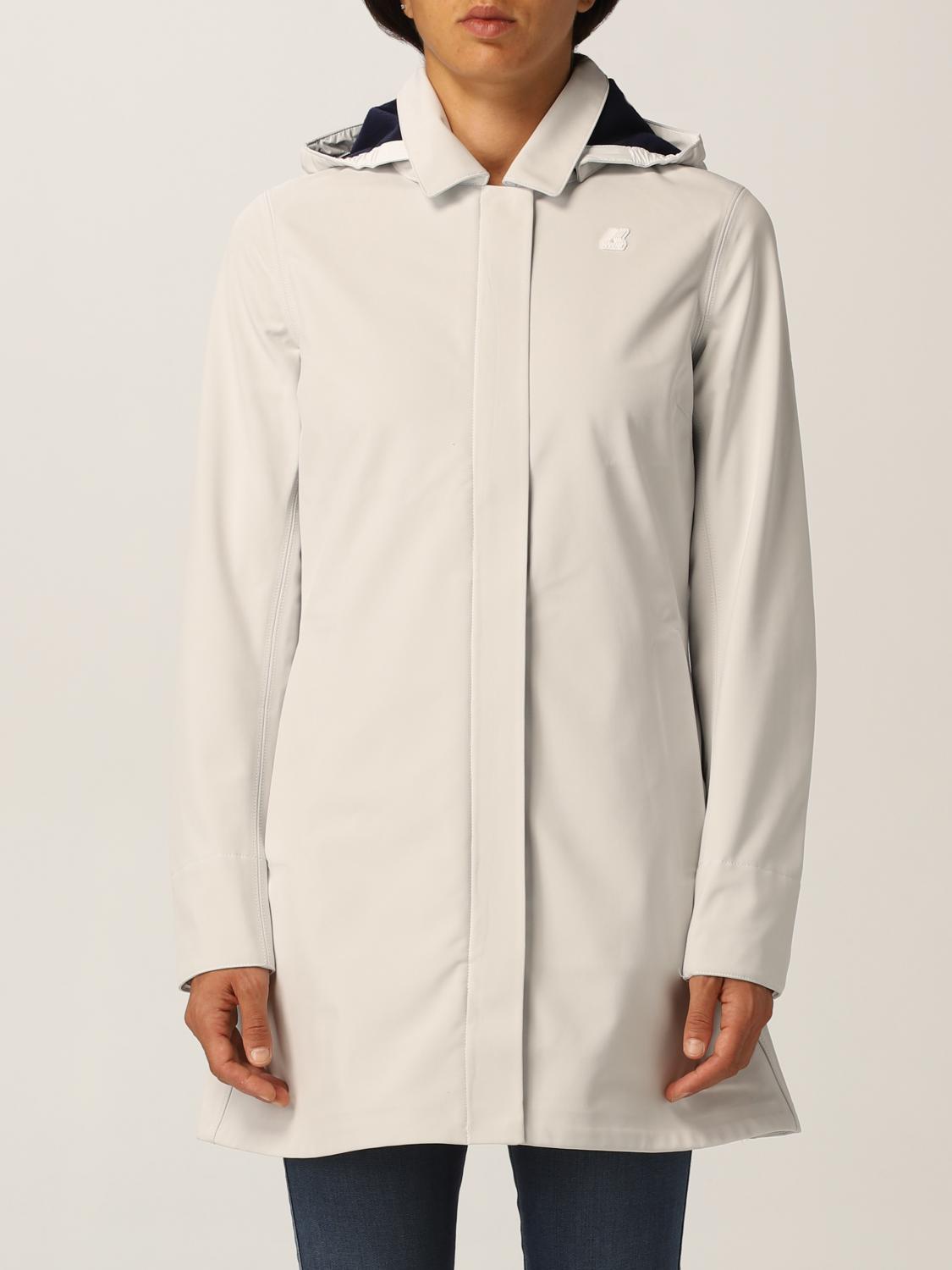 K-WAY JACKET: Coat women K-way, White - Img 1