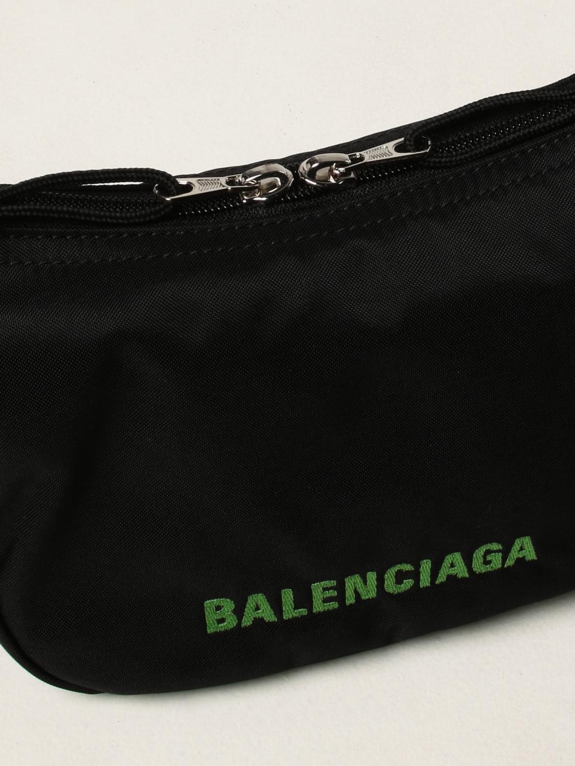 BALENCIAGA: Wheel Sling bag in recycled nylon - Black 1 BALENCIAGA: Wheel Sling bag in recycled nylon - Black 1