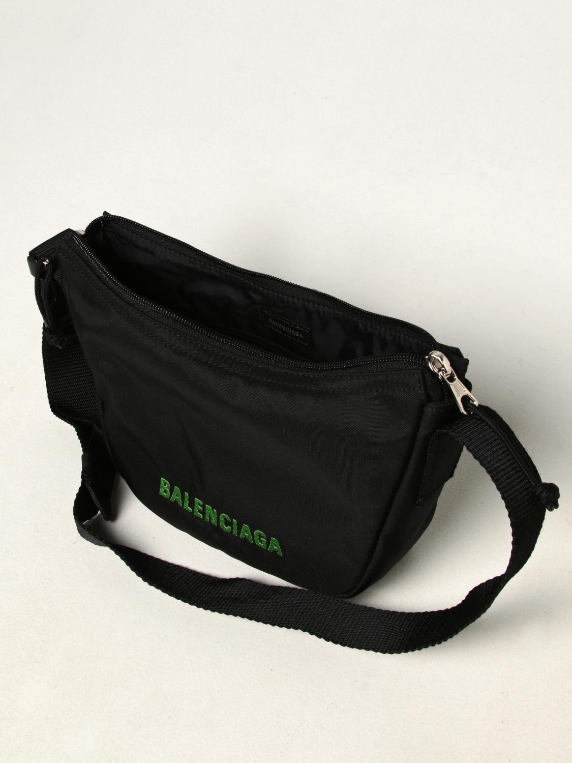 BALENCIAGA: Wheel Sling bag in recycled nylon - Black 1 BALENCIAGA: Wheel Sling bag in recycled nylon - Black 1