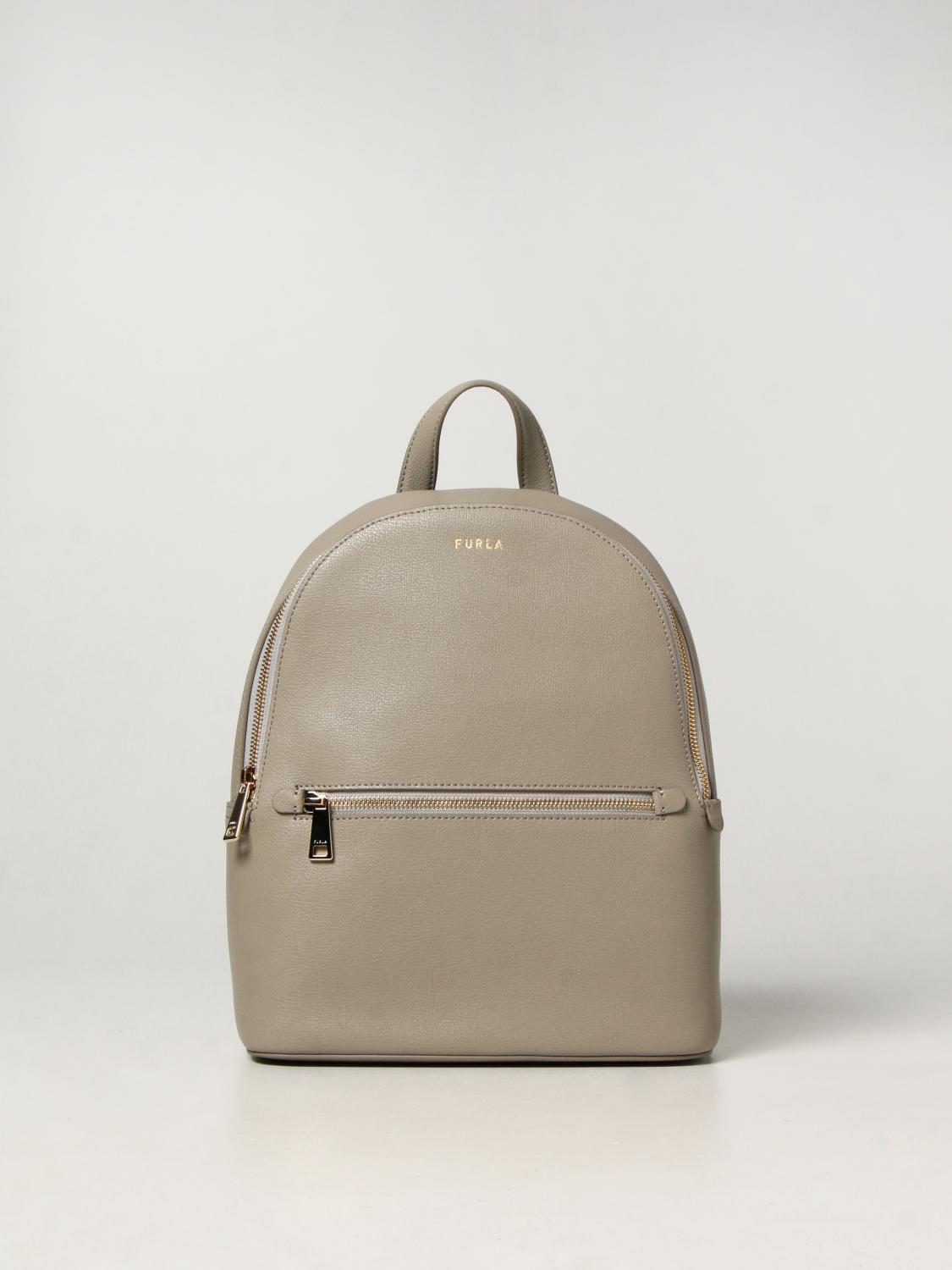 FURLA: backpack in grained leather Grey Furla backpack