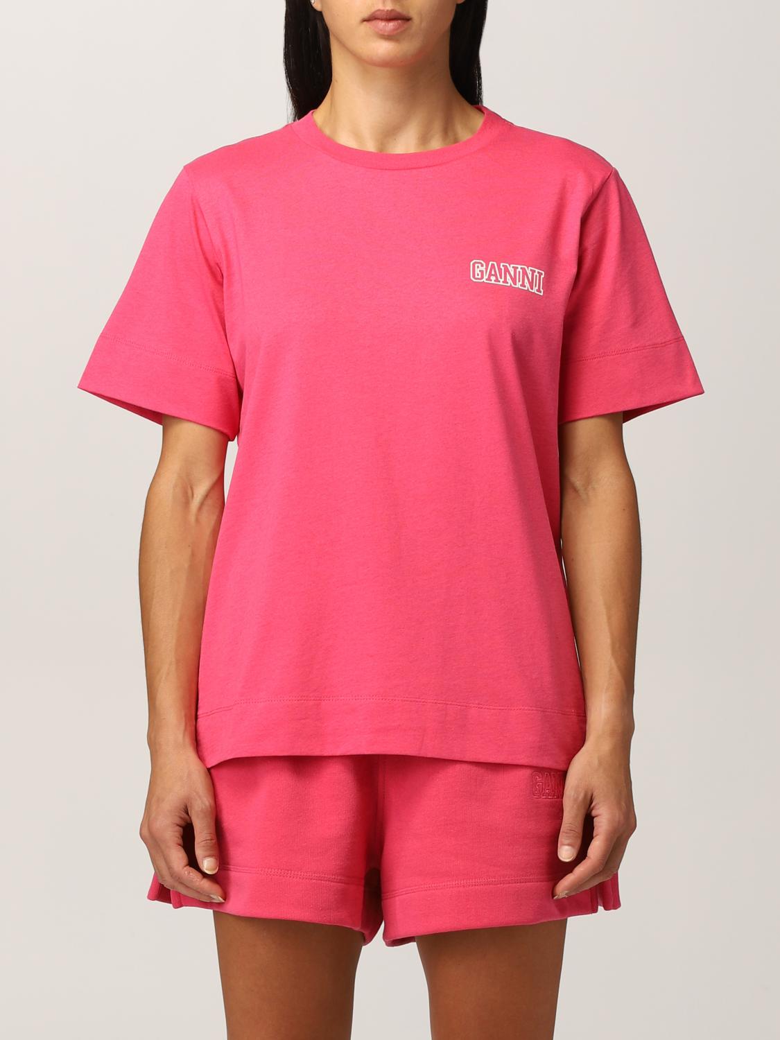 GANNI: Camiseta mujer , Fucsia | Camiseta Ganni T2917 en línea en ...