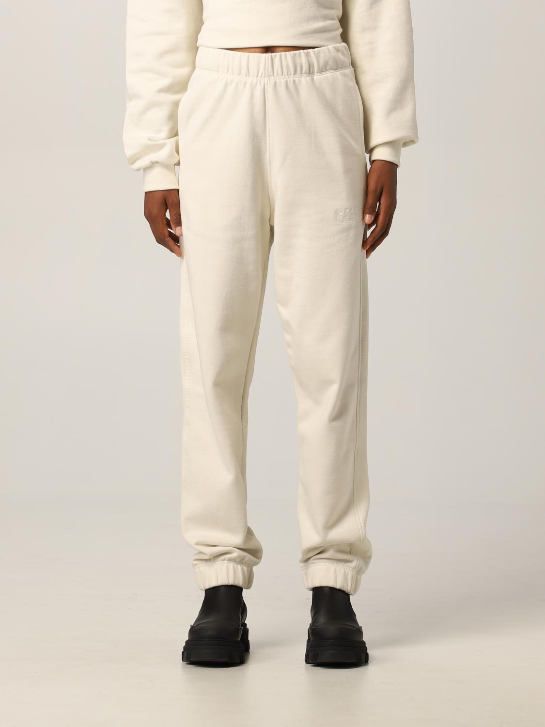 ボトムスその他 Ganni SS23 Ivory cotton blend joggers (T2925 135) GANNI: Software jogging pants - White | Ganni pants T2925