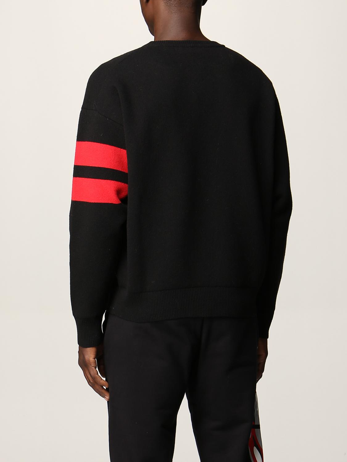 GCDS SWEATER: GCDS sweatshirt in wool blend, Black - Img 2
