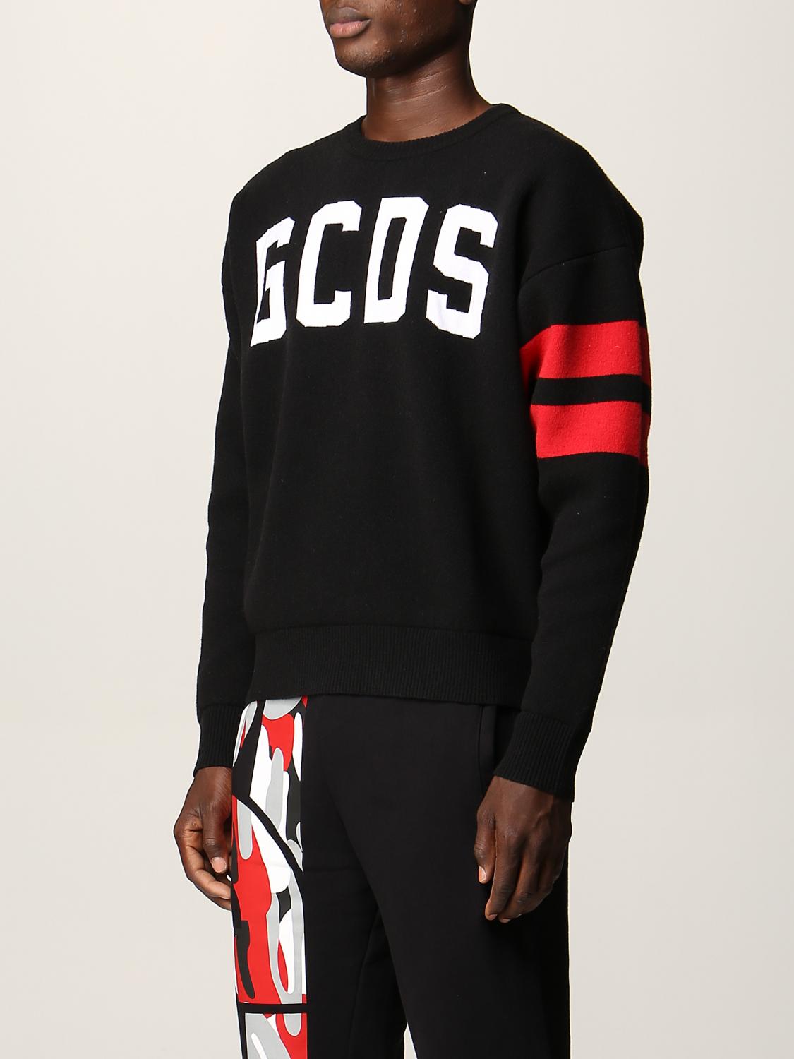 GCDS SWEATER: GCDS sweatshirt in wool blend, Black - Img 3