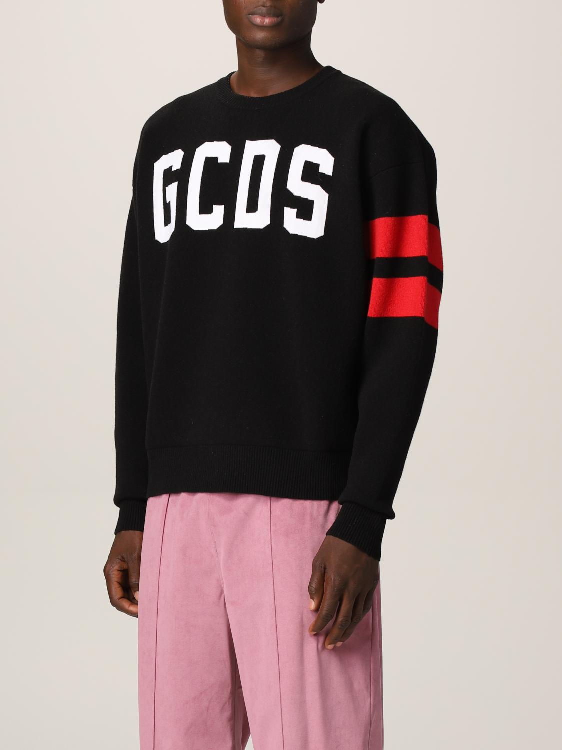 GCDS SWEATER: GCDS sweatshirt in wool blend, Black - Img 4