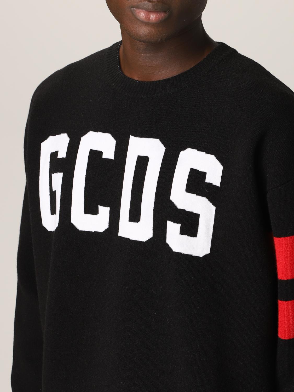 GCDS SWEATER: GCDS sweatshirt in wool blend, Black - Img 5