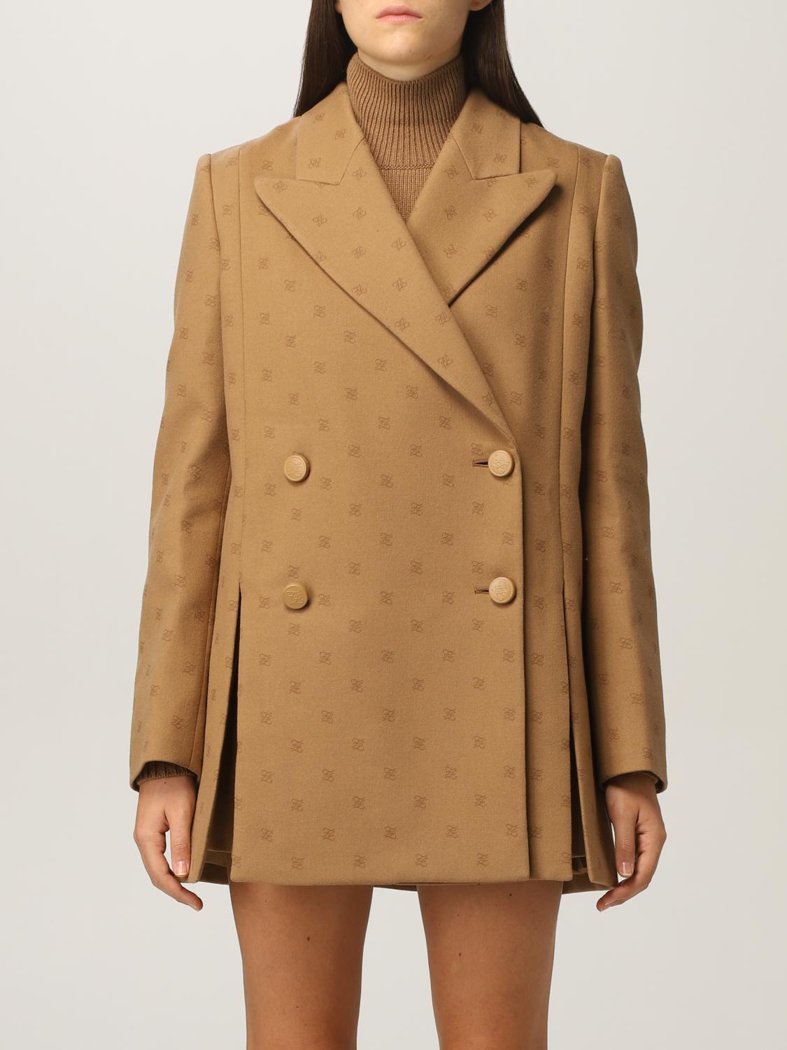 FENDI Blazer women Camel Fendi blazer FJ7221 AHL4 online at GIGLIO.COM