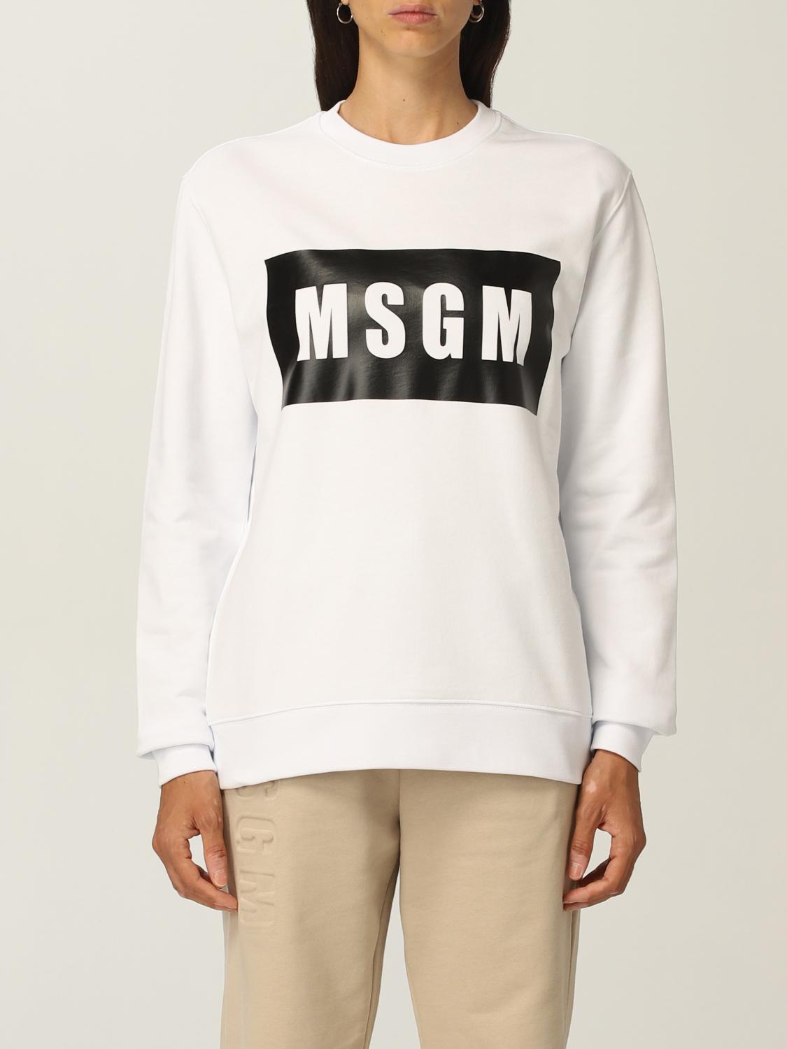MSGM: sweatshirt with logo - White | MSGM sweatshirt MSGM: sweatshirt with logo - White | MSGM sweatshirt