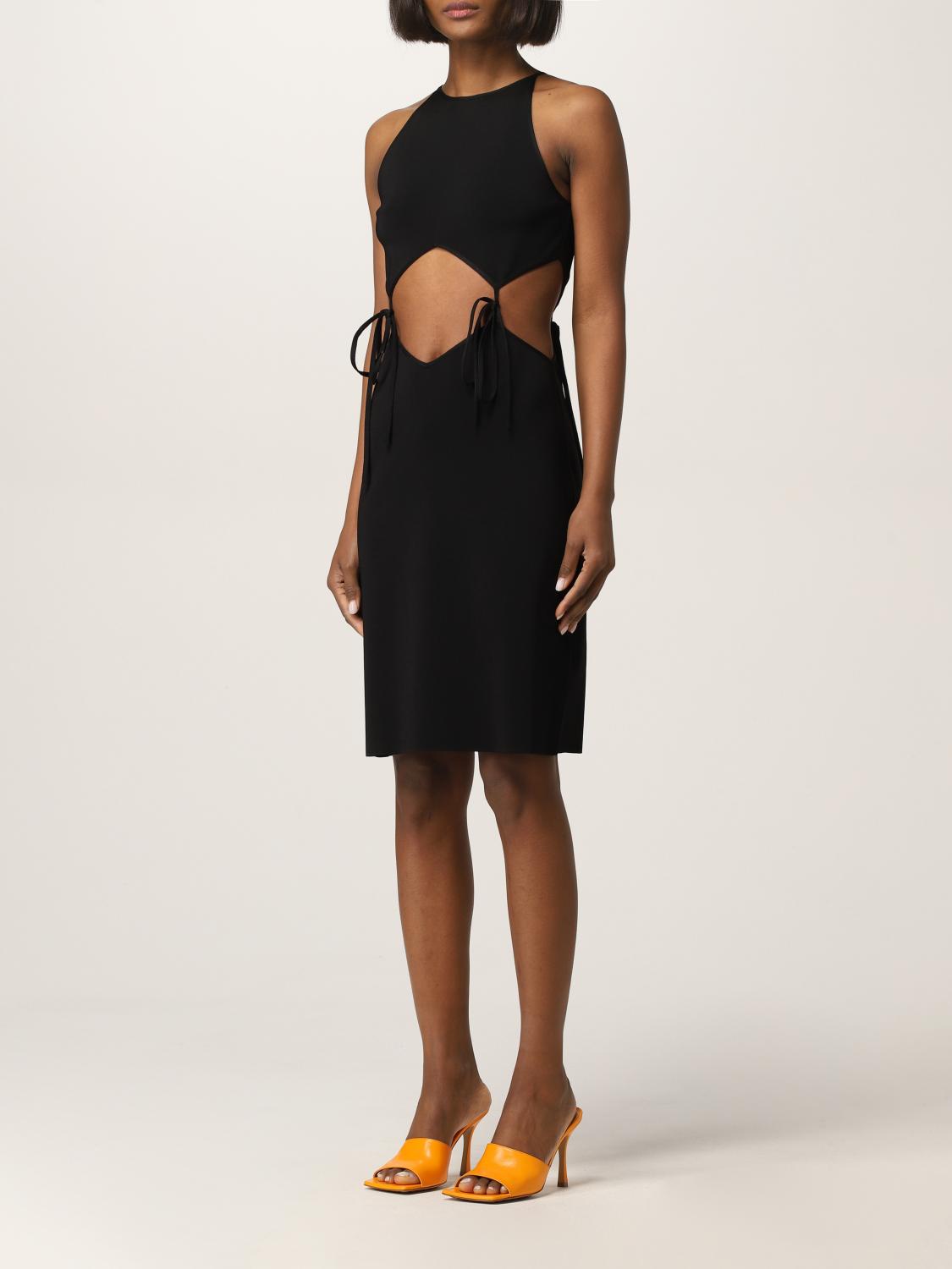 BOTTEGA VENETA VESTIDO: Mini vestido con aberturas y cordones de Bottega Veneta, Negro - Img 4