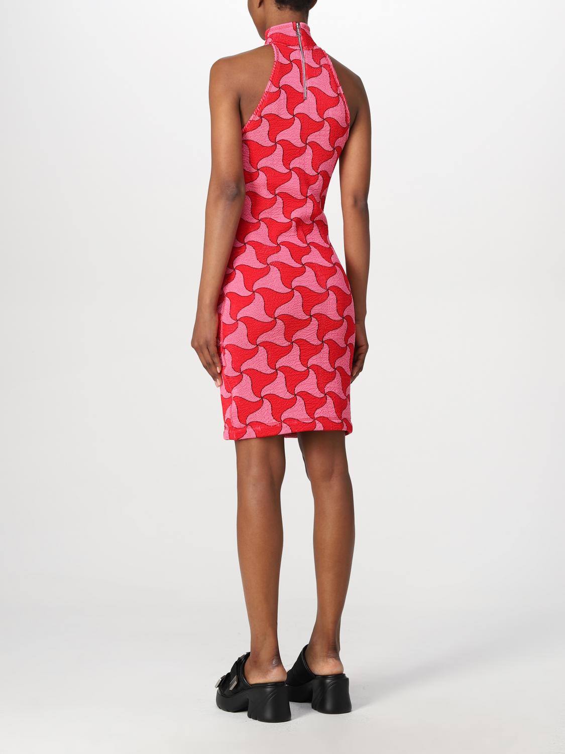 BOTTEGA VENETA ABITO: Abito Bottega Veneta con stampa Wavy Triangle, Rosa - Img 2